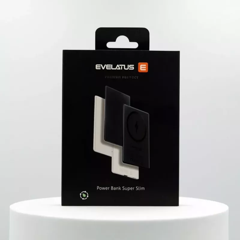 Evelatus 3000mAh Power Bank Super Slim With Wireless Charging EVEP03PBSSB Black