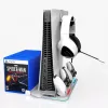 iLike DZ504 Slim Multi Dock Station for PlayStation 5 PS5 Controllers with Cooling Fans & RGB Black