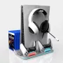 iLike DZ504 Slim Multi Dock Station for PlayStation 5 PS5 Controllers with Cooling Fans & RGB Black