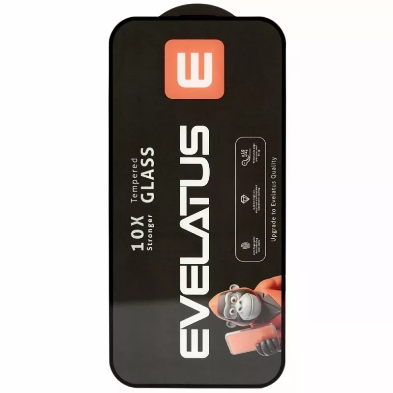 Evelatus Apple iPhone 17 Pro Privacy Corning Gorilla Glass Anti-Static 3D Full Cover 10X Stronger Screen Protector