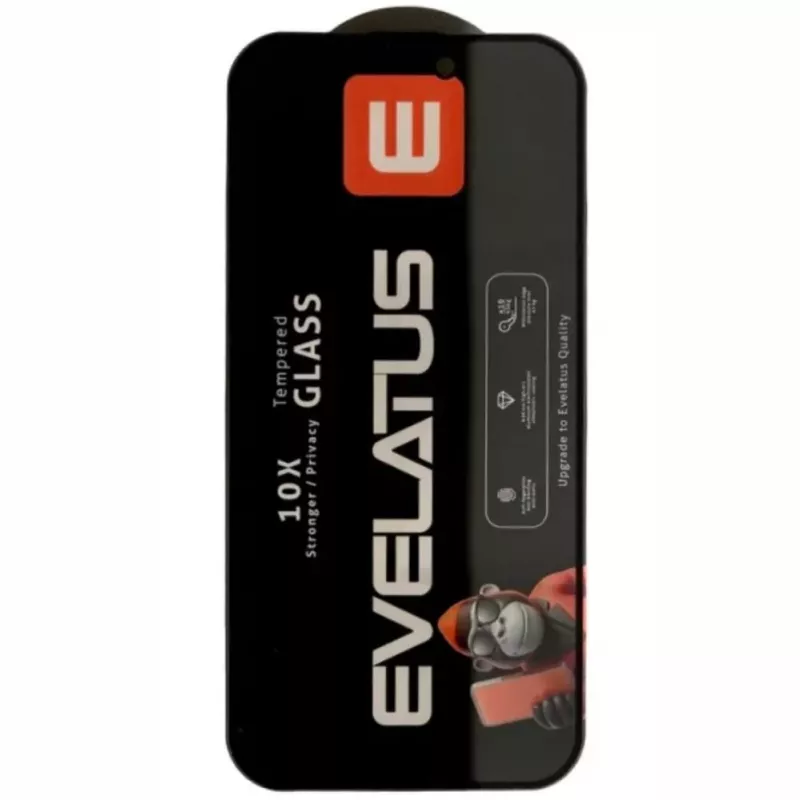Evelatus Apple iPhone 17 Pro Max Privacy Corning Gorilla Glass Anti-Static 3D Full Cover 10X Stronger Screen Protector