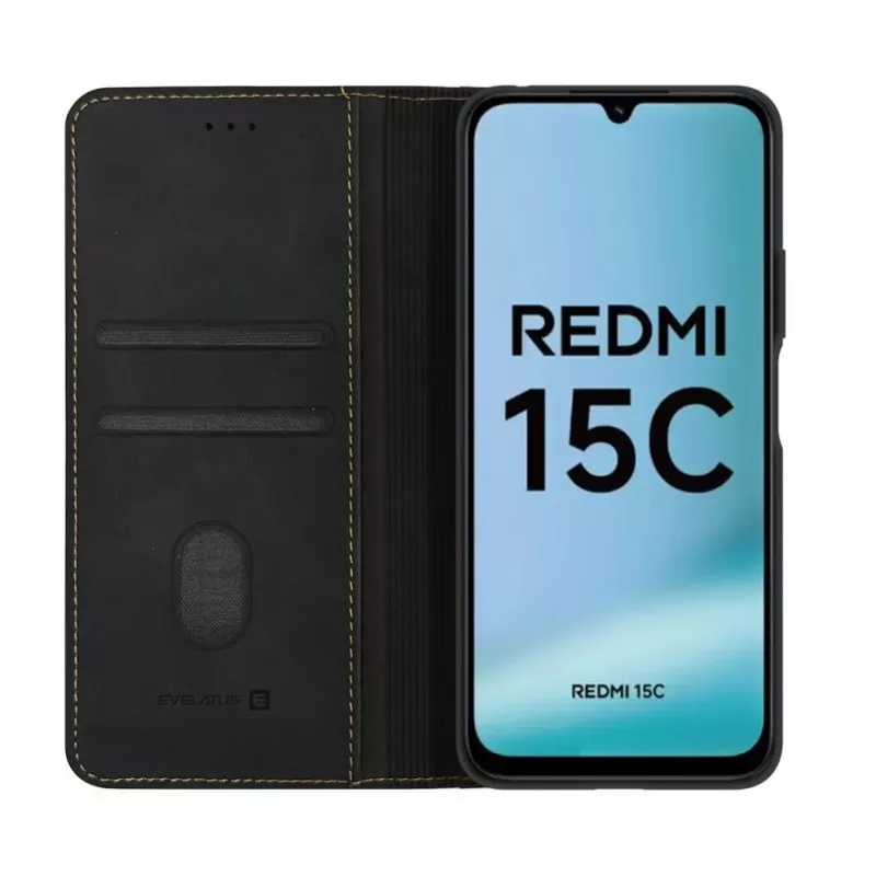 Evelatus Xiaomi Redmi 15C 4G/5G Book Case Folio Black
