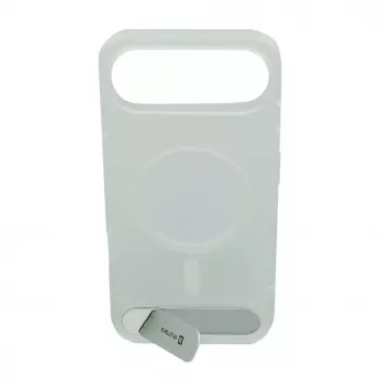 Evelatus Apple iPhone 17 Air Rubber Coated MagSafe With Stand Case Silver