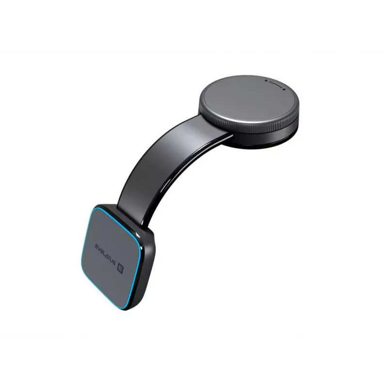 Evelatus MagSafe Qi Wireless Charging Magnetic Bendable 360° Swivel Suction Cup Mount for Car Dashboard/Windscreen, Black