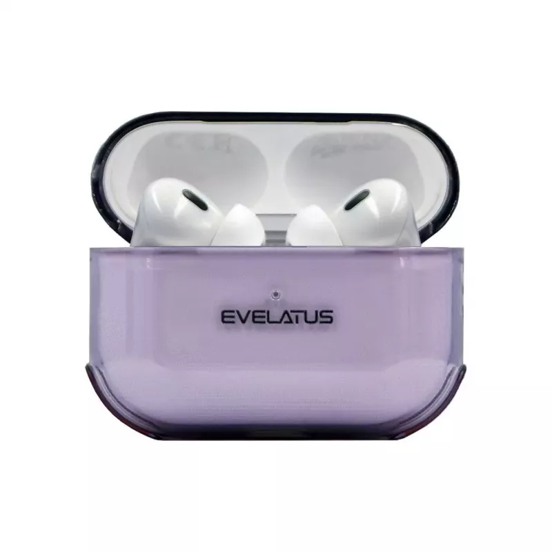 Evelatus Apple AirPods Pro 2 TPU Protective Case Transparent Purple