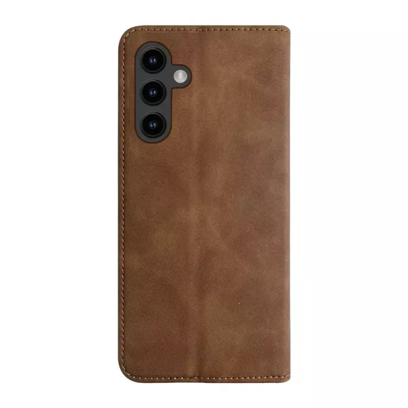 Evelatus Samsung Galaxy A53 5G Book Case Brown - PU Leather Wallet Case with Card Slots and Kickstand
