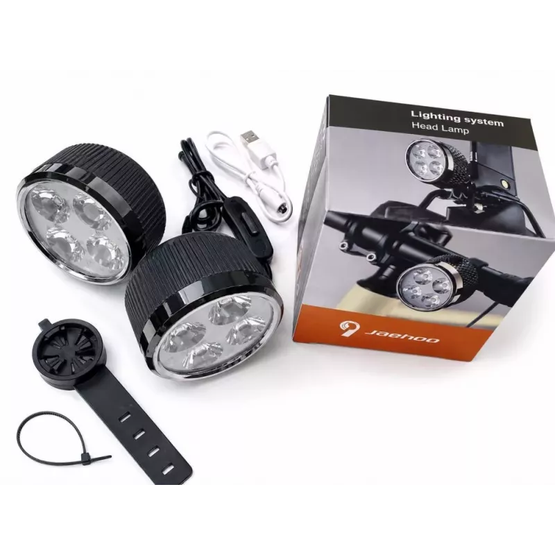 iLike USB Rechargeable 4-LED Bike Light Set – Front & Rear Bicycle Lights with 120dB Horn