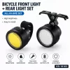 iLike 2PCS Bicycle Front & Rear Light Set – USB Rechargeable LED Bike Lights for Mountain & Road Bikes, Electric Bikes, Scooters, E-Scooters, Kids Bikes
