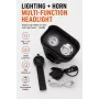 iLike JOHORSE Rechargeable Bike Light with 120dB Horn, USB Rechargeable LED Bicycle Headlight, High/Low Beam, IPX4 Waterproof, Front Cycling Light Black