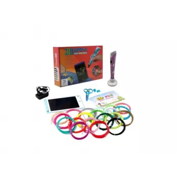 iLike Melt 3D Pen Kit Box Complete Set For 3D Printing Pen, 3D PEN-7-1 Set with Stencils 5m x 20 Colors Pink