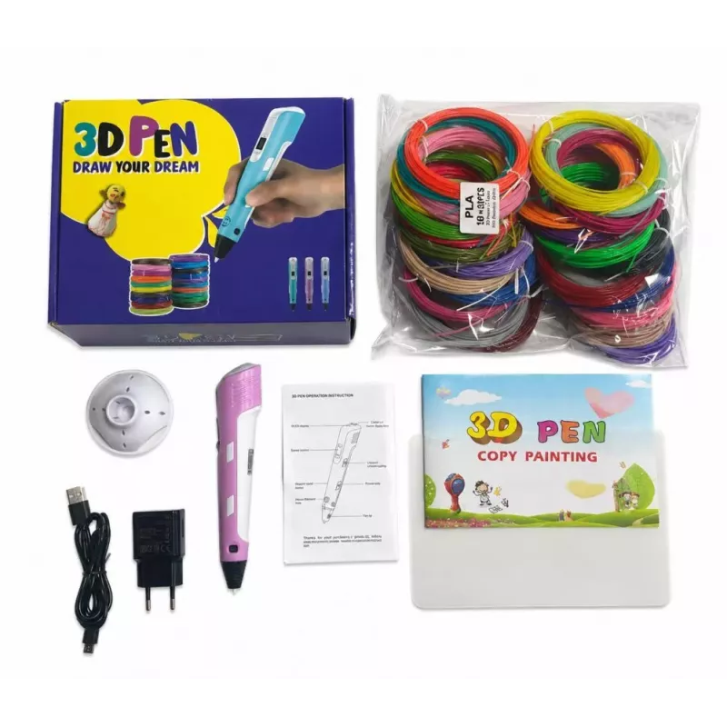 iLike 3D Pen for Kids, 3D Printing Pen with 150ft PLA Filament Refills, 30 Colors, Purple