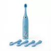 iLike Kids Sonic Electric Toothbrush, Waterproof, 5 Brush Heads (1+4 Replacement Heads), Battery Powered, Soft Bristles, Unicorn Design, Blue