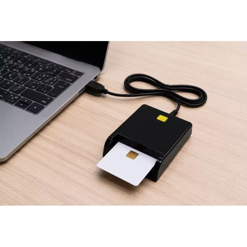 iLike USB Smart Card Reader, Contact IC Card Reader for Digital Signature, eID, Banking & Government Cards Black