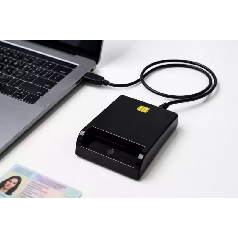 iLike USB Smart Card Reader, Contact IC Card Reader for Digital Signature, eID, Banking & Government Cards Black