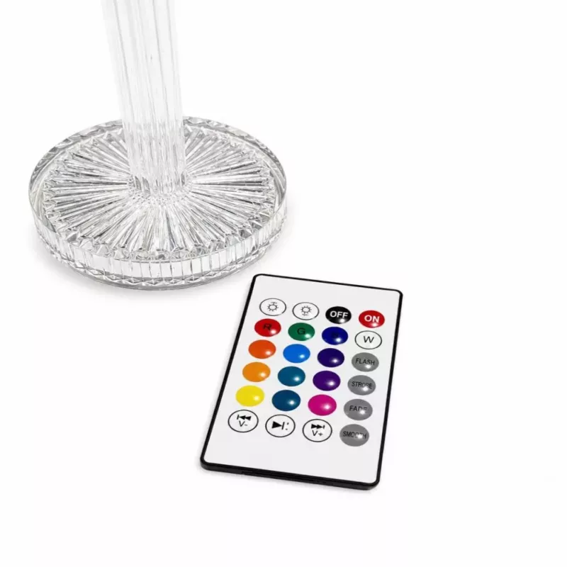 iLike Crystal Touch RGB LED Table Lamp with Bluetooth Speaker, Ambient Night Light & Remote Control
