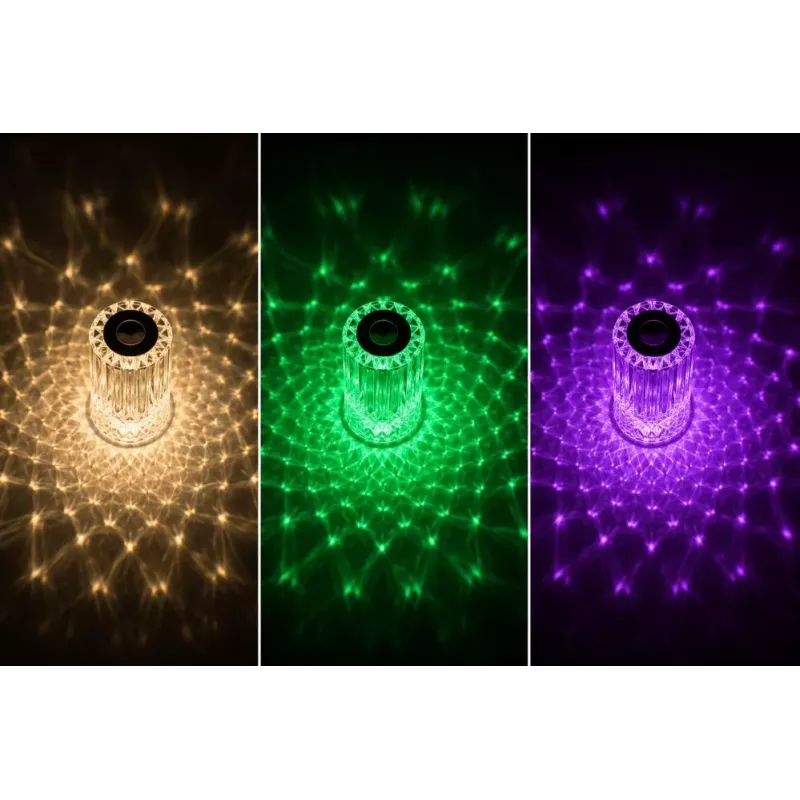 iLike Crystal Touch RGB LED Table Lamp with Bluetooth Speaker, Ambient Night Light & Remote Control