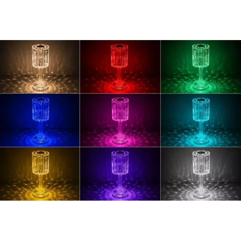 iLike Crystal Touch RGB LED Table Lamp with Bluetooth Speaker, Ambient Night Light & Remote Control