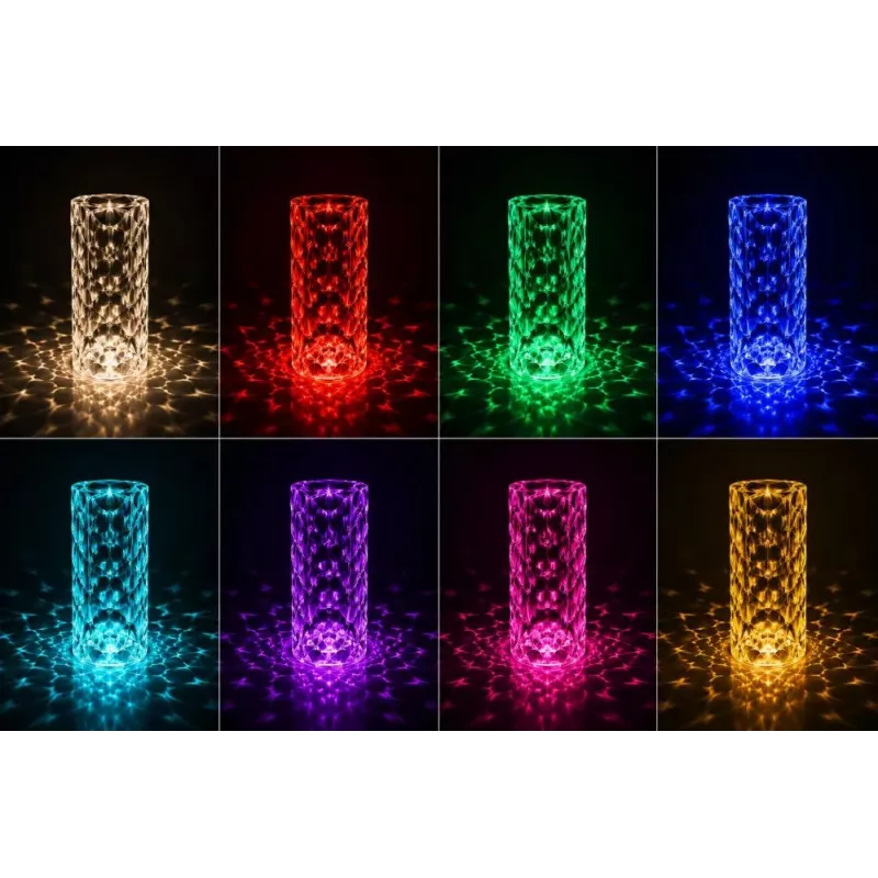 iLike Crystal Bubble Touch RGB LED Table Lamp with Bluetooth Speaker