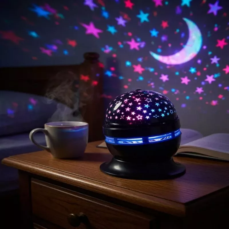 iLike RGB Crystal Ball Light, 180° Rotating Party Projector with Remote Black
