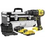 STANLEY V20 18V Cordless Drill Driver Kit 2x2.0Ah 50-Piece Accessory Set