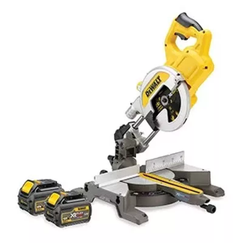 DEWALT DCS777T2 216mm 54V XR FLEXVOLT Cordless Mitre Saw with 2 x 6.0Ah Batteries, Fast Charger, and 40T TCT Blade