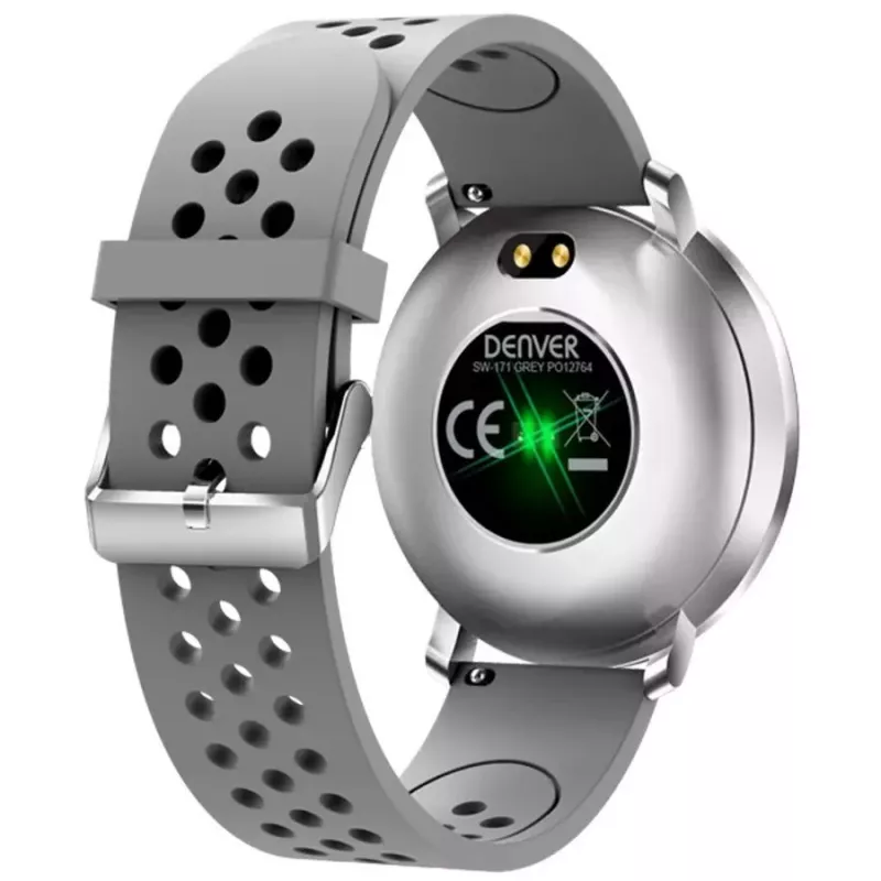 Denver SW-171 Grey Smartwatch with 1.3-inch IPS Touch Display, Heart Rate Monitor, IP67, Bluetooth 5.0