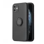 iLike Apple iPhone 14 Silicone Ring Case Black