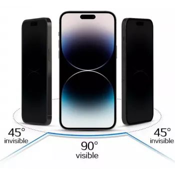 iLike Samsung Galaxy S23 Tempered Privacy Glass (With Cutout for Reader) Black