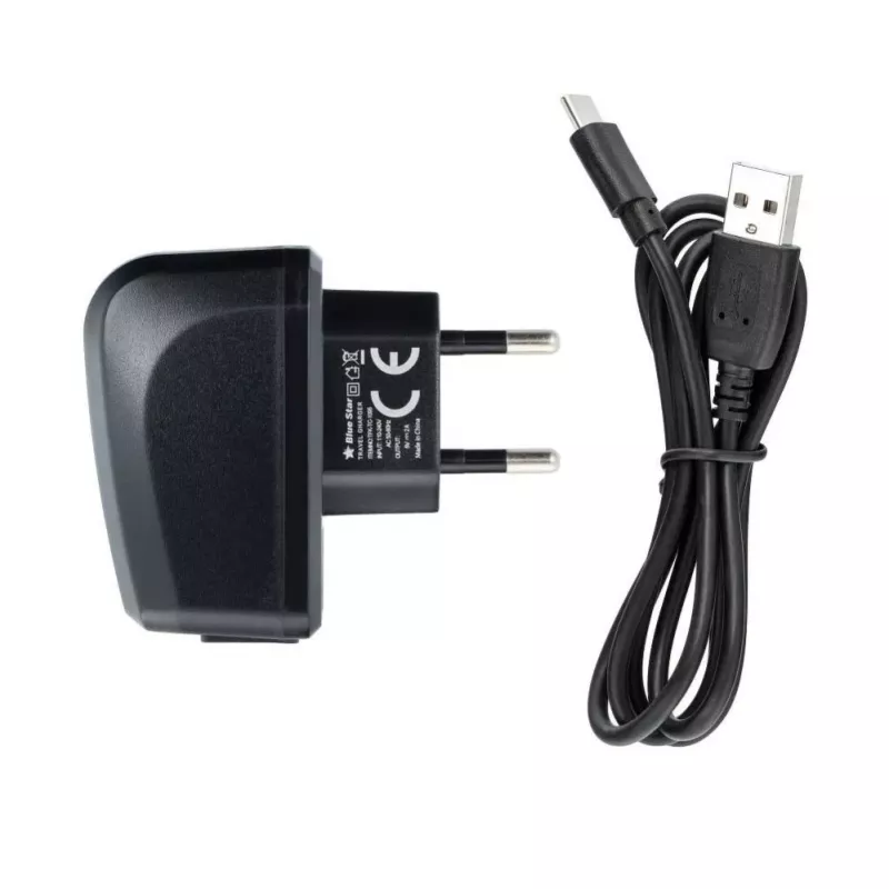 Blue Star Phone Charger Blue Star Lite USB A 2A 10W + Cable USB A to USB C TFK-TC-1095B Black