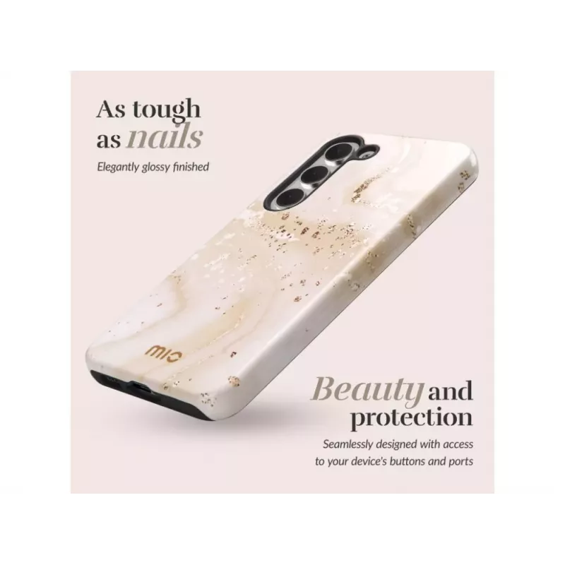 Mio Gold Marble Magsafe Compatible Back Cover Case for Samsung Galaxy S25 5G