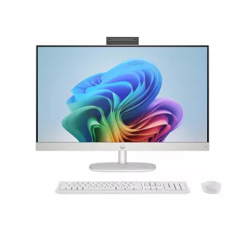 HP AiO 27-ct2004nw All-in-One PC, AMD Ryzen AI 5 330, 27 inch FHD IPS Anti-Glare, 16GB DDR5, 512GB SSD, AMD Radeon 820M, 1080p IR Webcam, Windows 11, Shell White/Light Gray, 2-Year Warranty