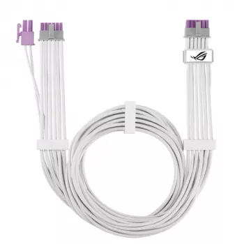 ASUS ROG EQUALIZER White Edition GPU Power Cable - 16-pin 12VHPWR to 3x8-pin PCIe - 700mm White