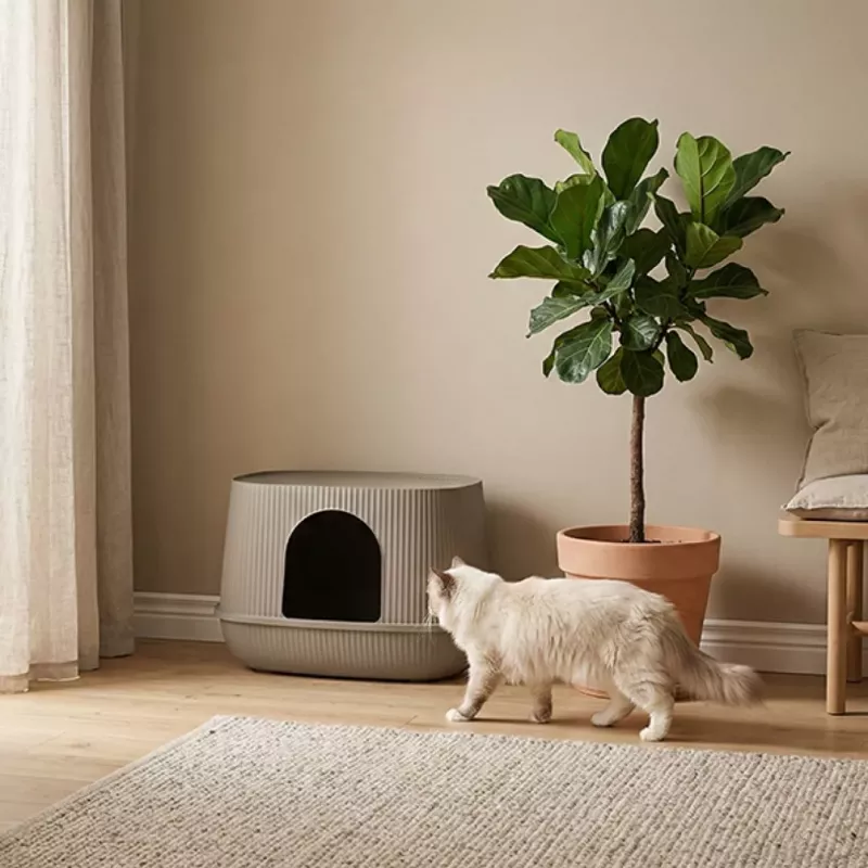 SAVIC Moona Cat Litter Box Grey 57x39x39 cm