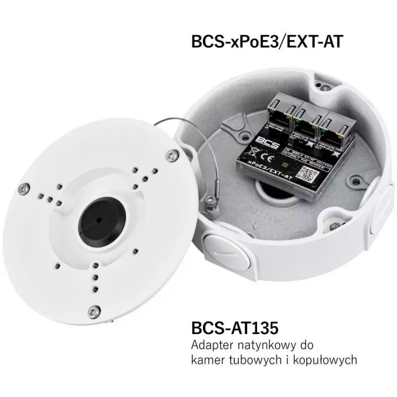 BCS BCS-xPoE3/EXT-AT 3-Port PoE+ Switch, 2x PoE+ 30W, 1x Uplink, 250m EXTEND, Metal