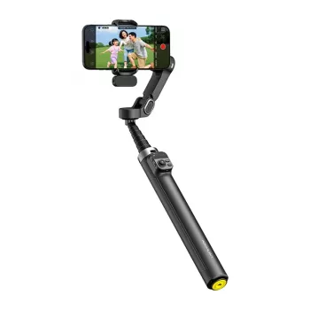 AOCHUAN Smart V3 Smartphone Gimbal with AI Tracking, Fill Light, Remote, Tripod, Selfie Stick, Black