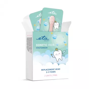 ETA Sonetic Kids 171090100 Replacement Toothbrush Heads 2-Pack Pink