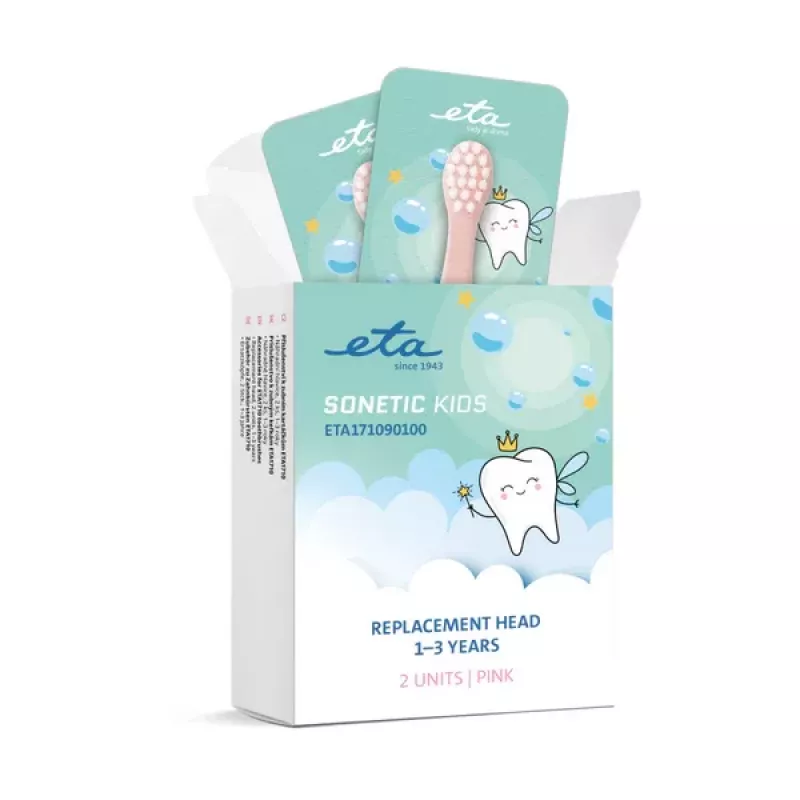 ETA Sonetic Kids 171090100 Replacement Toothbrush Heads 2-Pack Pink