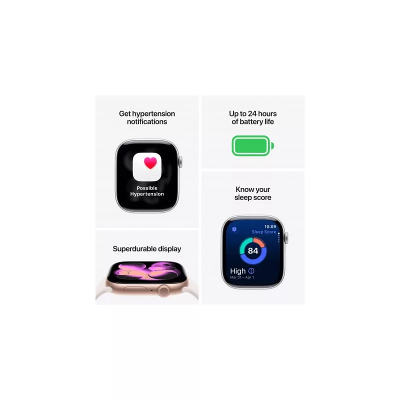 Apple Watch Series 11 GPS 42mm Rose Gold Aluminium Case with Light Blush Sport Band S/M, MEU04ET/A
