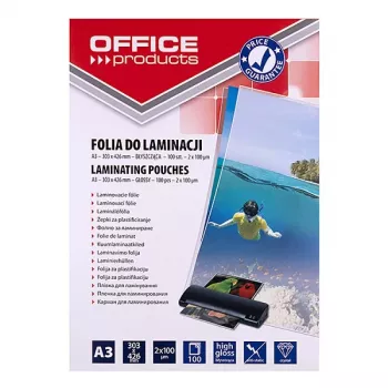 PBS OFFICE PRODUCTS Laminating Film A3 2x100 Microns Glossy 100 Sheets Transparent