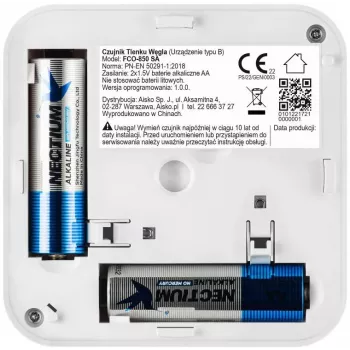 FIRESCO FCO-850 SA Carbon Monoxide Sensor with LCD Display, 10-Year Lifespan