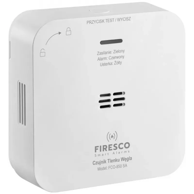 FIRESCO FCO-850 SA Carbon Monoxide Sensor with LCD Display, 10-Year Lifespan