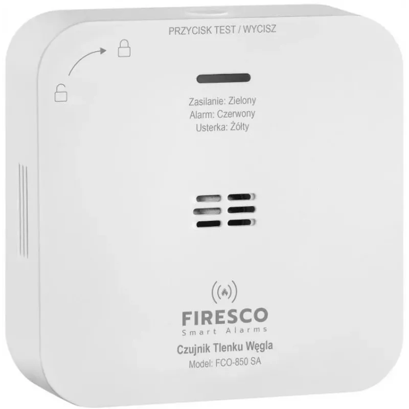 FIRESCO FCO-850 SA Carbon Monoxide Sensor with LCD Display, 10-Year Lifespan