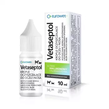 EWE EUROWET Vetaseptol Cleansing Drops for Eyes and Nose for Dogs and Cats - 10 ml