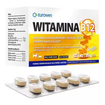 EWE EUROWET Vitamin B12 Supplement for Dogs and Cats - 50 Tablets