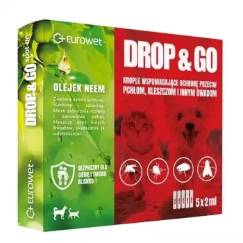 EWE EUROWET Drop&Go Spot-On Flea and Tick Drops for Dogs and Cats 5x2 ml