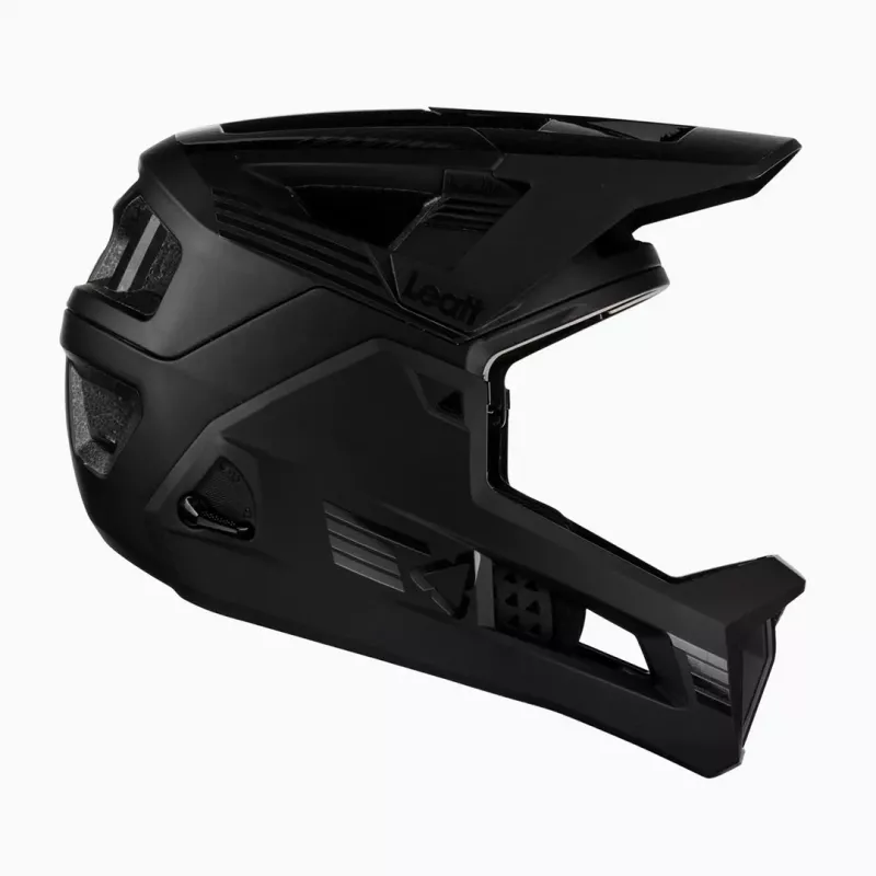 LEATT MTB Enduro 4.0 V23 Bicycle Helmet with Removable Chin Bar, Size M, Black