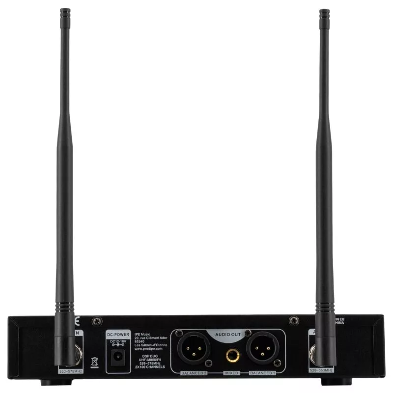 PDE Prodipe M850 DSP Duo UHF F5 - UHF Wireless Microphone System with 2 Handheld Microphones