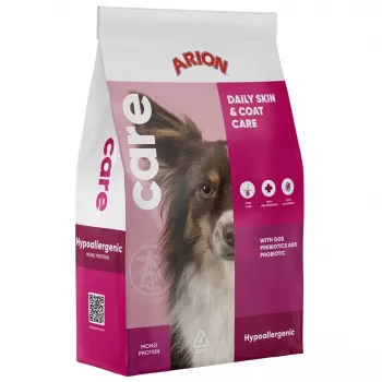 AIN ARION Care Hypoallergenic Daily Skin & Coat Dry Dog Food - Salmon & Rice - 12kg