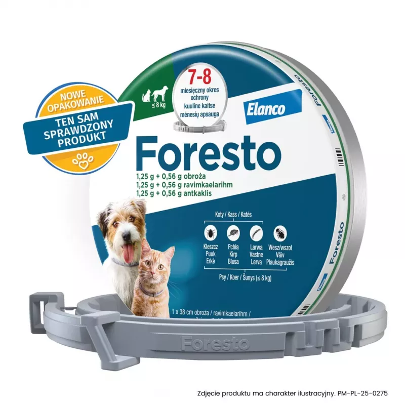 ENA ELANCO Foresto Flea and Tick Collar for Cats and Dogs Under 8 kg