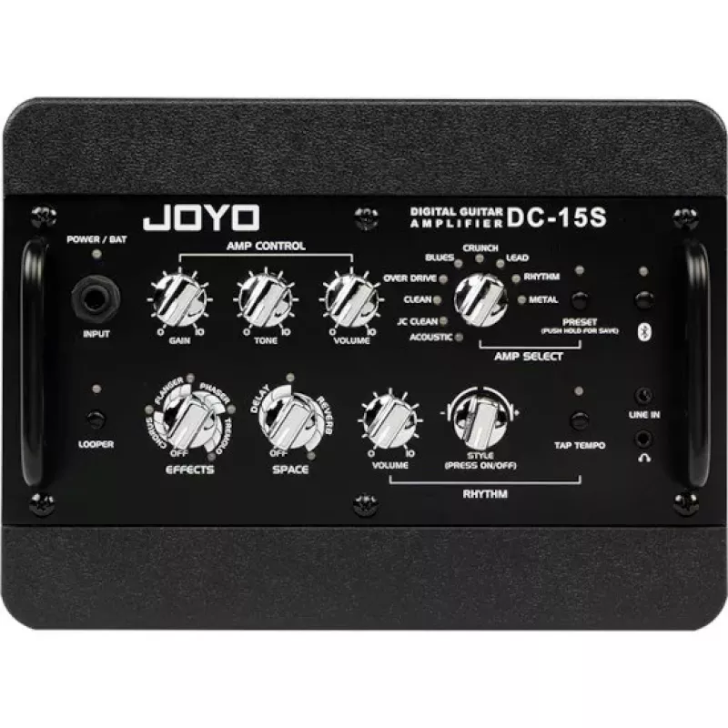 JYO JOYO DC-15S 15W Guitar Amplifier with Bluetooth, Rechargeable Battery, 9 Amp Models, 6 Effects, Drum Machine, Looper, Tuner